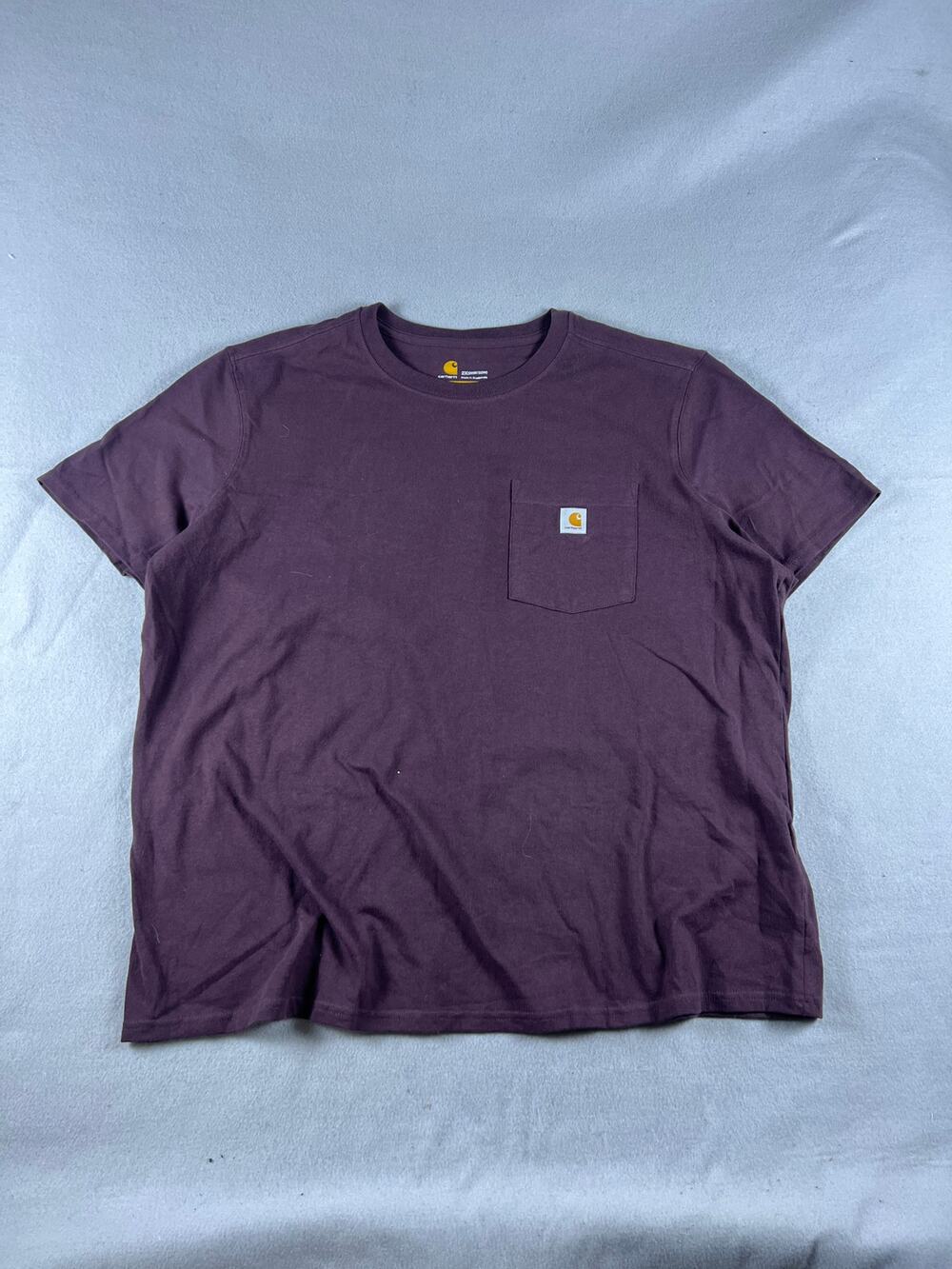 Carhartt T-Shirt Womens 2X Purple Short Sleeve Pocket Original Fit Workwear Tee